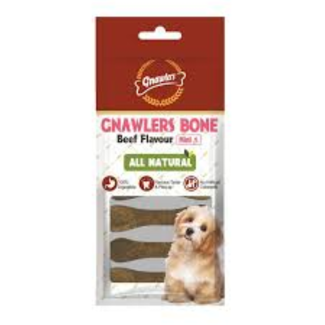 4.5" GNAWLERS BONE 2PCS BEEF FLAVOUR 90GR